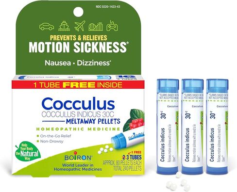 Boiron Cocculus Indicus 30C Homeopathic Medicine for Motion Sickness Relief, Nausea and Dizziness - 3 Count (240 Pellets) in Saudi Arabia