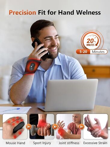 Red Light Therapy for Hands Wrist with Heat & Massage, FSA/HSA Eligible, 3000mAh Controller, Infrared Light Heated Wrist Brace, Therawrap for Carpal Tunnel, Ankle, Foot Joint in Saudi Arabia