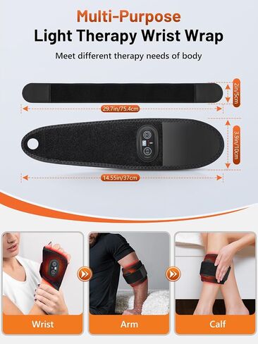 Red Light Therapy for Hands Wrist with Heat & Massage, FSA/HSA Eligible, 3000mAh Controller, Infrared Light Heated Wrist Brace, Therawrap for Carpal Tunnel, Ankle, Foot Joint in Saudi Arabia
