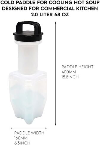 1 Pack Cold Paddle for Cooling Hot Soup in Commercial Restaurant Kitchen 2 Liter 68 oz (Blue & Clear), Easy Lift & Drive Handle Chill Utensil Cooling Wand in Kuwait