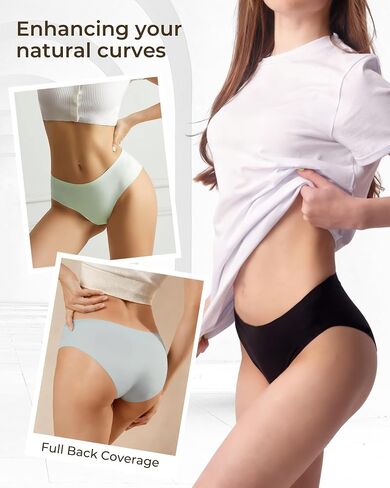 JINGRULIU 6 Pack Womens Underwear Seamless Hipster Panties Full Coverage No Show Underwear Invisible Briefs in Saudi Arabia