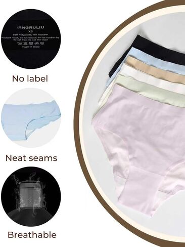 JINGRULIU 6 Pack Womens Underwear Seamless Hipster Panties Full Coverage No Show Underwear Invisible Briefs in Saudi Arabia