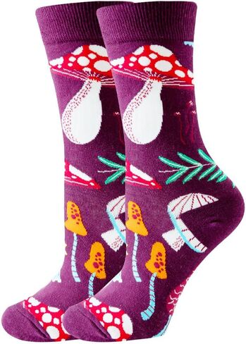 Women Colourful fun Socks,Ladies Crew Cute Combed cotton animal cat flowers fruit socks,Novelty Gag Gifts for Women in Saudi Arabia