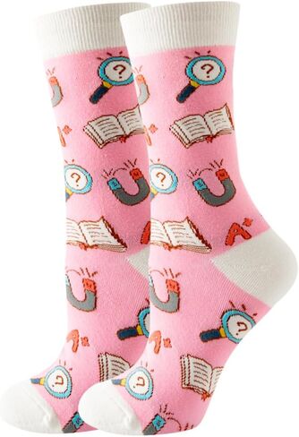 Women Colourful fun Socks,Ladies Crew Cute Combed cotton animal cat flowers fruit socks,Novelty Gag Gifts for Women in Saudi Arabia
