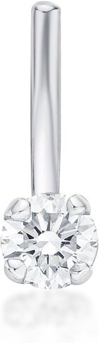 Reeds 1/20ct Diamond 14k White Gold Stud L-Shape Nose Ring - 20 Gauge in Saudi Arabia