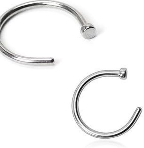 Surgical Steel Nose Ring Piercing Hoop 20 Gauge 3/8 Set of 2 in Saudi Arabia