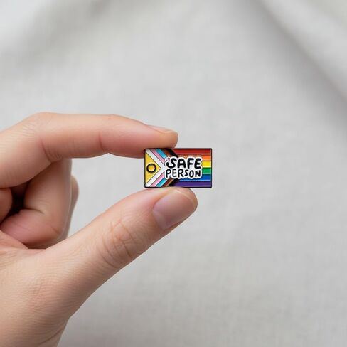 Rainbow Flag Pin - Funny Pins Warm Brooch with Safe Person for Backpacks, Jackets, Hats. Mental Health Support Symbol Brooches Gift for Girls, Friends, Students, Adults in Kuwait