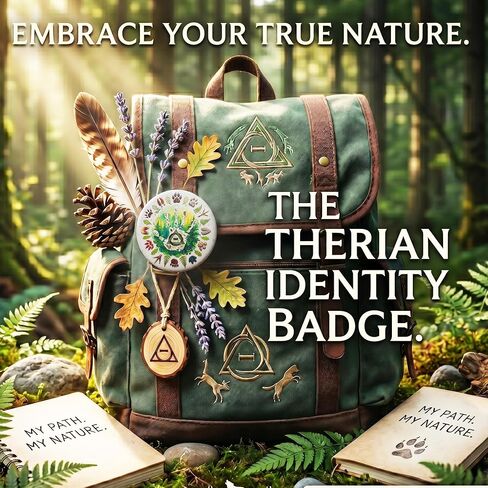 Therian Button Badge 2.3in, Therian Pride Symbol Pin with Wolf Fox Cat Paw Prints, Forestcore Nature Woodland Backpack Jacket Accessory, Gift for Therian Community in Saudi Arabia