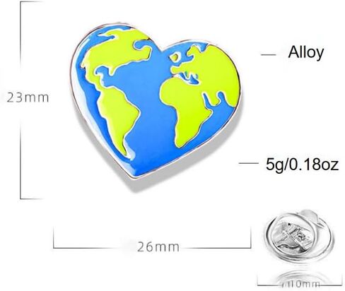 12Pcs Earth Enamel Pin, Protect the Earth Heart Pin, Earth Day Promotional Badge in Saudi Arabia