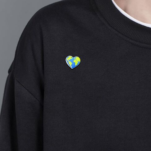 12Pcs Earth Enamel Pin, Protect the Earth Heart Pin, Earth Day Promotional Badge in Saudi Arabia