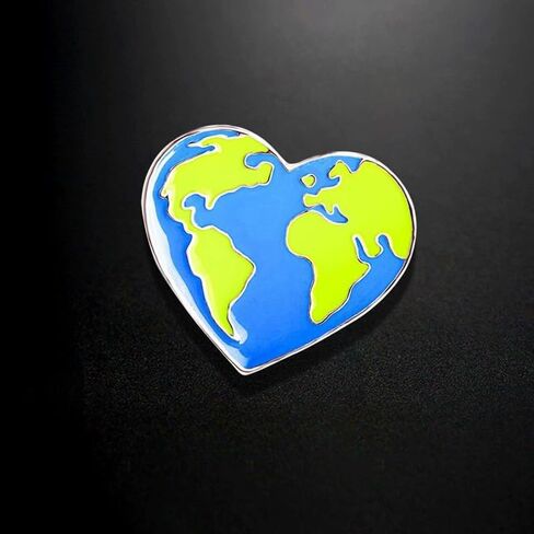 12Pcs Earth Enamel Pin, Protect the Earth Heart Pin, Earth Day Promotional Badge in Saudi Arabia