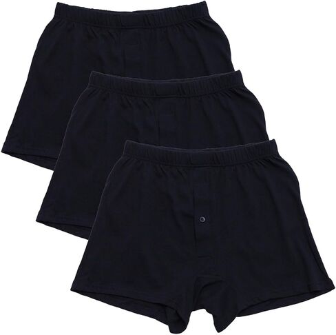 Y's factory Men’s Knit Trunks 3-Pack – 100% Cotton Soft Underwear, Breathable, Comfortable Elastic Waist in Saudi Arabia