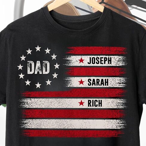 Personalized Papa Shirt for Dad & Grandpa, Custom Kids Names American Flag T Shirt, for Dad, Daddy Birthday Gift for Him, Matching Family Shirt, Custom Father Shirt in Saudi Arabia