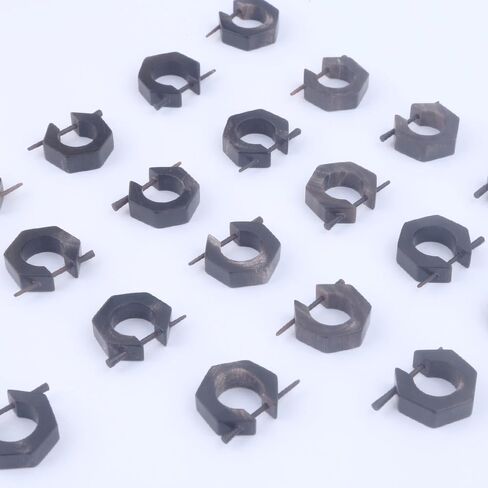 Natural Black Horn Handmade Carved Stick Posts Earrings Huggie Hoop for Men Women, Cool Hexagon Shape Tribal Hypoallergenic Jewelry in Kuwait
