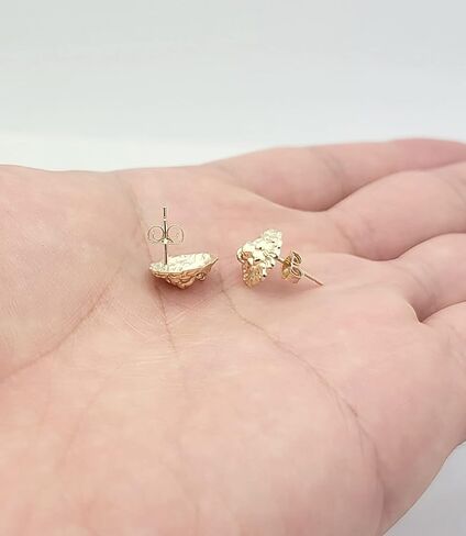 Men's 10K Yellow Gold Lion Head Earrings in Saudi Arabia