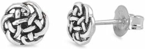 Sterling Silver Silver Stud Earrings - Celtic Knot Design in Kuwait