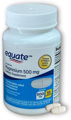 Magnesium for Constipation 500mg- Citrate 55 caplets Digestive Support Laxative (Pack of 1) in Saudi Arabia