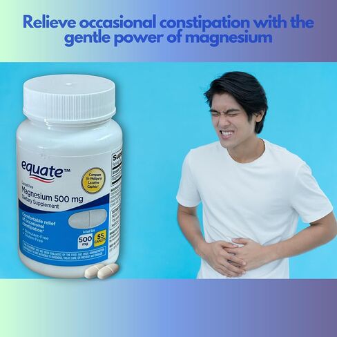 Magnesium for Constipation 500mg- Citrate 55 caplets Digestive Support Laxative (Pack of 1) in Saudi Arabia