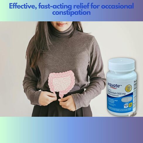 Magnesium for Constipation 500mg- Citrate 55 caplets Digestive Support Laxative (Pack of 1) in Saudi Arabia