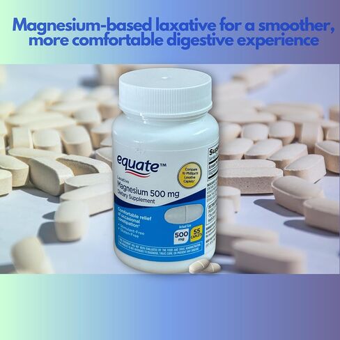 Magnesium for Constipation 500mg- Citrate 55 caplets Digestive Support Laxative (Pack of 1) in Saudi Arabia