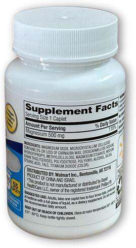 Magnesium for Constipation 500mg- Citrate 55 caplets Digestive Support Laxative (Pack of 1) in Saudi Arabia