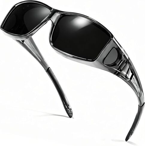 SIPHEW Mirrored Sunglasses Polarized Fit Over Glasses for Men&Women - Wrap Around Sun Glasses | UV400 Protection for Driving in Saudi Arabia