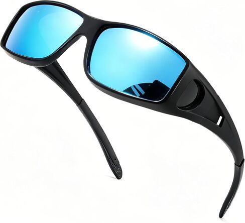 SIPHEW Mirrored Sunglasses Polarized Fit Over Glasses for Men&Women - Wrap Around Sun Glasses | UV400 Protection for Driving in Saudi Arabia