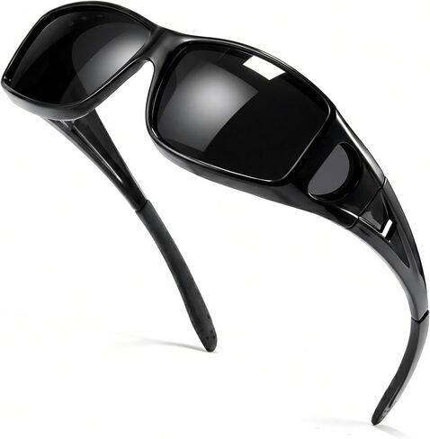 SIPHEW Mirrored Sunglasses Polarized Fit Over Glasses for Men&Women - Wrap Around Sun Glasses | UV400 Protection for Driving in Saudi Arabia