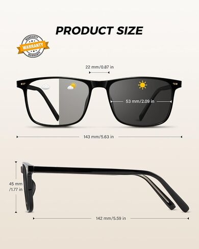 Square Photochromic Sunglasses for men Driving Sun Glasses UV400 Protection Transition Sunglasses in Saudi Arabia