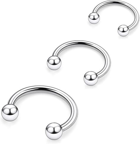 Hypoallergenic Titanium Horseshoe Nose Ring Septum Ring for Women Men Nose Ring Hoop for Helix Daith Cartilage Tragus Eyebrow Body Piercing Jewelry 8mm 10mm 12mm 20G 18G 16G in Saudi Arabia
