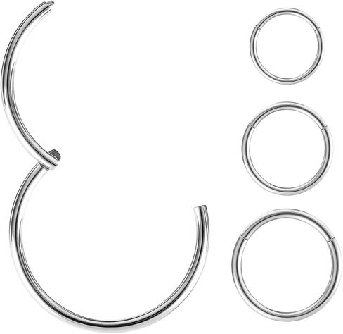 3pcs 316L Surgical Steel Hinged Nose Hoop Rings for Women Men in Saudi Arabia