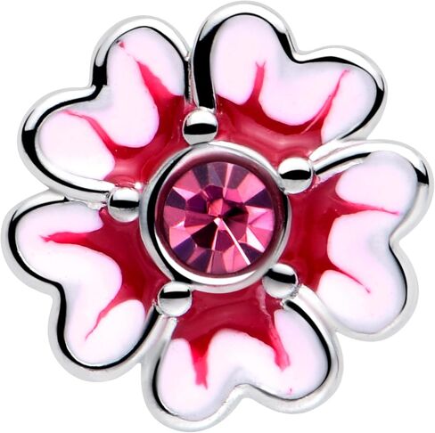 Body Candy 20 Gauge Nose Ring - 316L Stainless Steel L-Shape Nose Ring Dainty Pink Flower Nose Stud for Women Men in Kuwait