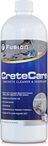 Fusion CreteCare: The Ultimate Concrete Cleaner and Driveway Oil Stain Remover for Garage Floors - Oil and Grease Remover, Super Clean Degreaser, and Outdoor Concrete Stain Solution (128 Fl Oz) in Kuwait