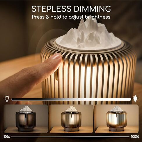 Masdio Bluetooth Speaker & Aroma Diffuser Night Light, Rotating Mountain Aroma Diffuser, Candlelight Mode, Stepless Dimming, 14H Battery, Lantern-Inspired Metal Design for Bedroom in Saudi Arabia