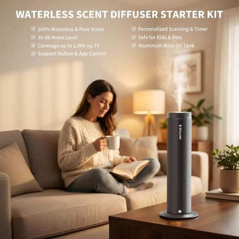 Waterless Essential Oil Diffuser Corded Diffuser with Hotel Collection Diffuser Oil, Scent Diffuser Starter Kit Cold Air Diffuser Oil Machine 1000 Sq Ft Coverage for Home Office Lobby Hotel in Saudi Arabia