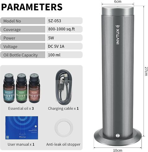 Waterless Essential Oil Diffuser Corded Diffuser with Hotel Collection Diffuser Oil, Scent Diffuser Starter Kit Cold Air Diffuser Oil Machine 1000 Sq Ft Coverage for Home Office Lobby Hotel in Saudi Arabia