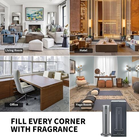 Waterless Essential Oil Diffuser Corded Diffuser with Hotel Collection Diffuser Oil, Scent Diffuser Starter Kit Cold Air Diffuser Oil Machine 1000 Sq Ft Coverage for Home Office Lobby Hotel in Saudi Arabia
