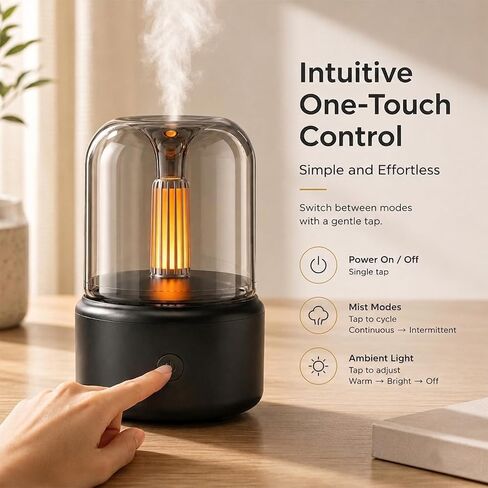 LONCIN Essential Oil Diffuser, 120ml Aromatherapy Diffuser with Auto Shut-Off Function, Ultrasonic Diffusers for Essential Oils, Cool Mist Humidifier with Warm Lights, for Home & Office in Saudi Arabia