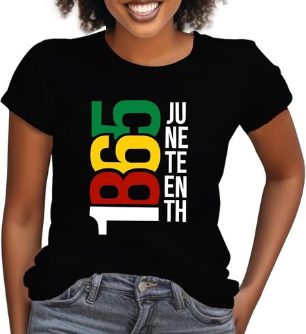 SUWATOIN Juneteenth 1865 Shirts for Women June 19th Freedom Day T-Shirt Black History Melanin Tee Top in Saudi Arabia