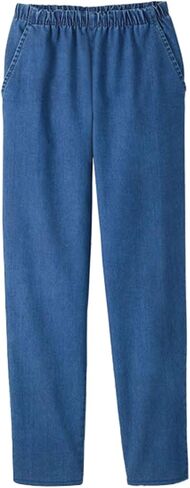 EOM Womans Pull On Side Pockets Full Elastic Waist Jeans in Saudi Arabia