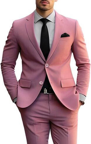 Men's Slim Fit Suit 2 Piece Set Black Wedding and Business Suits for Men Homecoming Formal Tuxedo Jacket and Pants in Kuwait