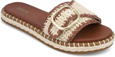 MIA Women's Sabriel Raffia Buckle Slide Sandals in Kuwait
