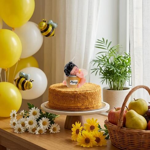 Bee Baby Shower Cake Topper Candles, Bumble Bee Cake Decorations for What Will It Bee Gender Reveal Kids Boys Girls Birthday Party Supplies in Saudi Arabia