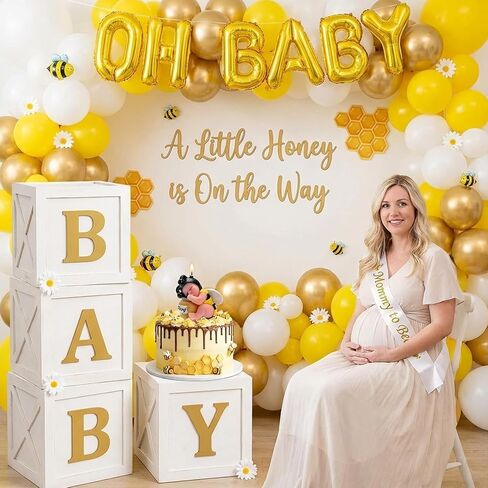 Bee Baby Shower Cake Topper Candles, Bumble Bee Cake Decorations for What Will It Bee Gender Reveal Kids Boys Girls Birthday Party Supplies in Saudi Arabia
