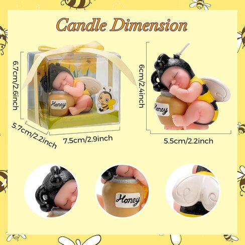 Bee Baby Shower Cake Topper Candles, Bumble Bee Cake Decorations for What Will It Bee Gender Reveal Kids Boys Girls Birthday Party Supplies in Saudi Arabia