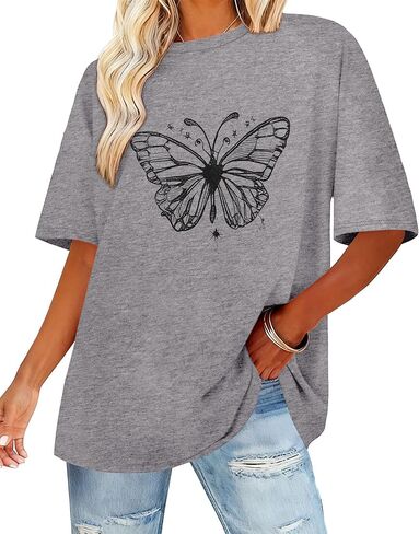 Womens Oversized T Shirts Loose Fit Graphic Tees Summer Casual Short Sleeve Tops 2026 in Saudi Arabia