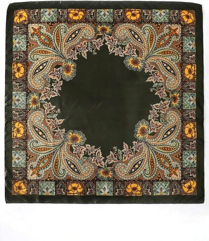 Large Stain Scarf Bandana For Women - Silk Feel Head Hair Scarf Green Pirate Head Scarves 35" Square in Saudi Arabia