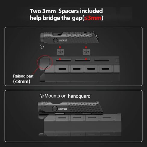 SOLOFISH 1450 لومن MLOK مصباح يدوي تكتيكي مع رؤية ليزر حمراء، مجموعة ضوء ليزر مغناطيسية قابلة لإعادة الشحن in Kuwait