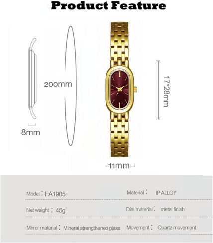 ADSBIAOYE Watches for Women Vintage Bracelet Simple Dial Oval Case Small Gold Watch Waterproof in Saudi Arabia
