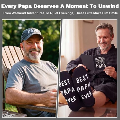 7 Pcs Dad Gift Set Best Dad Gifts for Father Care Package with Coffee Mug, Baseball Cap, Waffle Bathrobe, Socks, Bottle Opener Keychain, Card for Father's Day Birthday Christmas in Kuwait